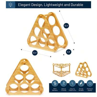 Wine Storage And Display Rack, Tabletop Bottle Holder, Sleek, And Chic Looking Countertop Shelf With Slots That Hold 6 Bottles, Assembly Required