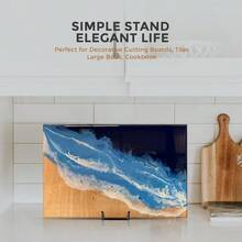 TRLIFE 8 Inch Large Plate Stands For Display Plate Holder Display Stand + Metal Frame Holder Stand For Picture Decorative Plate Platter Book Photo Easel 2 Pack - Black - View 6