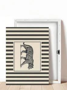 1pc Vintage Walking Tiger Wall Art Black And White Tropical Animals Canvas Print Minimalist Exotic Wall Art, Funny Tiger In Bathtub Wall Art, Sleeping Leopard Colorful Wall Art,Bedroom Decor, Living Room Decor, Office Decor, Bathroom Decor,Wall Arts, Wall Decor, Home Decor, Room Decor, Canvas Wall Art, Posters, Wall Art With Frame, Optional Frame ﻿ - Multicolor - View 28