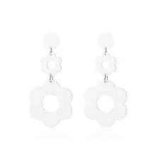 60 70s Big Acrylic Daisy Flower Petal Drop Dangle Earrings Stud Resin Floral For Women Cfboyolorful Summer Y2k Holiday Jewelry{"Color_name":"White"} - 白色的 - 查看 2