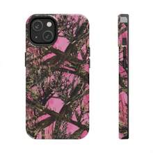 Coquette Pink Realtree Camo Tough Phone Case, Gifts For Her, Hunting Gift, Camo Phone Case For IPhone 16 15Pro, 14, 13, 12, 11, 8, XR Mini, Pro Max, Plus Accessories Protection - 混色 - 查看 2