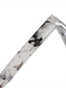 Square Frame Flat Top Fashion Glasses, Temple Accessories Decoration, Retro Style Glasses For Men, Medium Frame - 花 - 查看 3