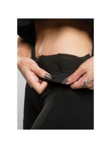 Kit 2 Women's Thermal Plush Flannel Leg Pants Winter Gym - 1 ĐEN + 1 XANH ĐẬM - Xem 5