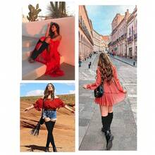 V28 Long Leg Warmer, Women's Men 80s Party Ribbed Knit Dance Sports{"Color_name":"Hole71-2(Black+Blak)"} - Multicolor11 - View 5