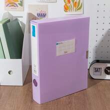 Thick File Box, PP Document Storage Box, A4 Contract File Folder, Accounting Voucher Organizer - Multicolor - View 7
