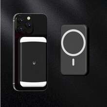 Magnetic Wireless Power Bank, 8000mAh, Dual Type-C Cable, Wired Fast Charging, Front And Rear Lighting, Stepless Brightness Adjustment, Perfect For Selfies, Photos, And Travel - Black - View 6