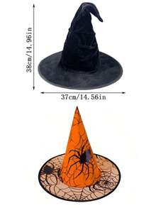 3 Stück Hexenhut Halloween Dekorationen, Hexenhut für Frauen für Maskenball-Partys, Schleier Zauberer Magischer Hut, Spinnen-Hexenhut kann getragen oder zur Dekoration verwendet werden, Spitzhut des Zauberers, faltbarer Stil, beliebtes Produkt, Herbst/Winter Fischerhut, Halloween Deko, Herbst/Winter Mode-Accessoire für Fotoshootings