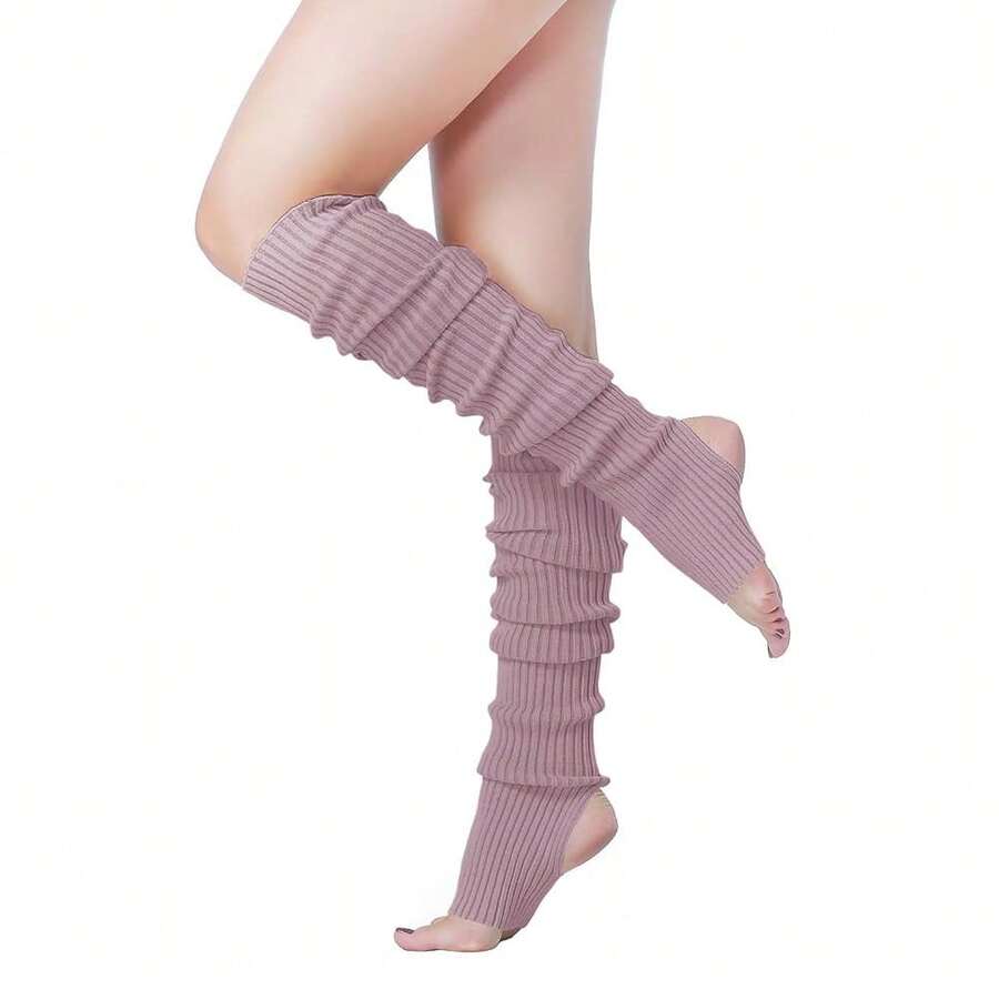 V28 Long Leg Warmer, Women's Men 80s Party Ribbed Knit Dance Sports{"Color_name":"Hole71-Berry"} - Nhiều màu23 - Xem 1