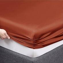 Silky Soft Pink Twin XL Satin Bed Sheets Set, 1 Deep Pocket Fitted Sheet + 1 Flat Sheet + 1 Pillowcase,  In 2025 - 鐵鏽橙 - 查看 7