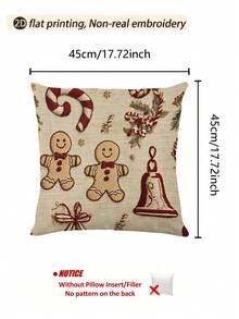 1 pieza Camino de mesa con estampado de hombre de jengibre tipo bordado en 2D, decoración de árbol de Navidad, 1 pieza Camino de mesa, 4 piezas Individuales, 1 pieza Funda de cojín, 3 productos disponibles, decoración del hogar de temporada para invierno, Navidad, fiesta interior/exterior, decoración de habitación navideña, suministros para fiesta de Navidad - Multicolor - Ver 10