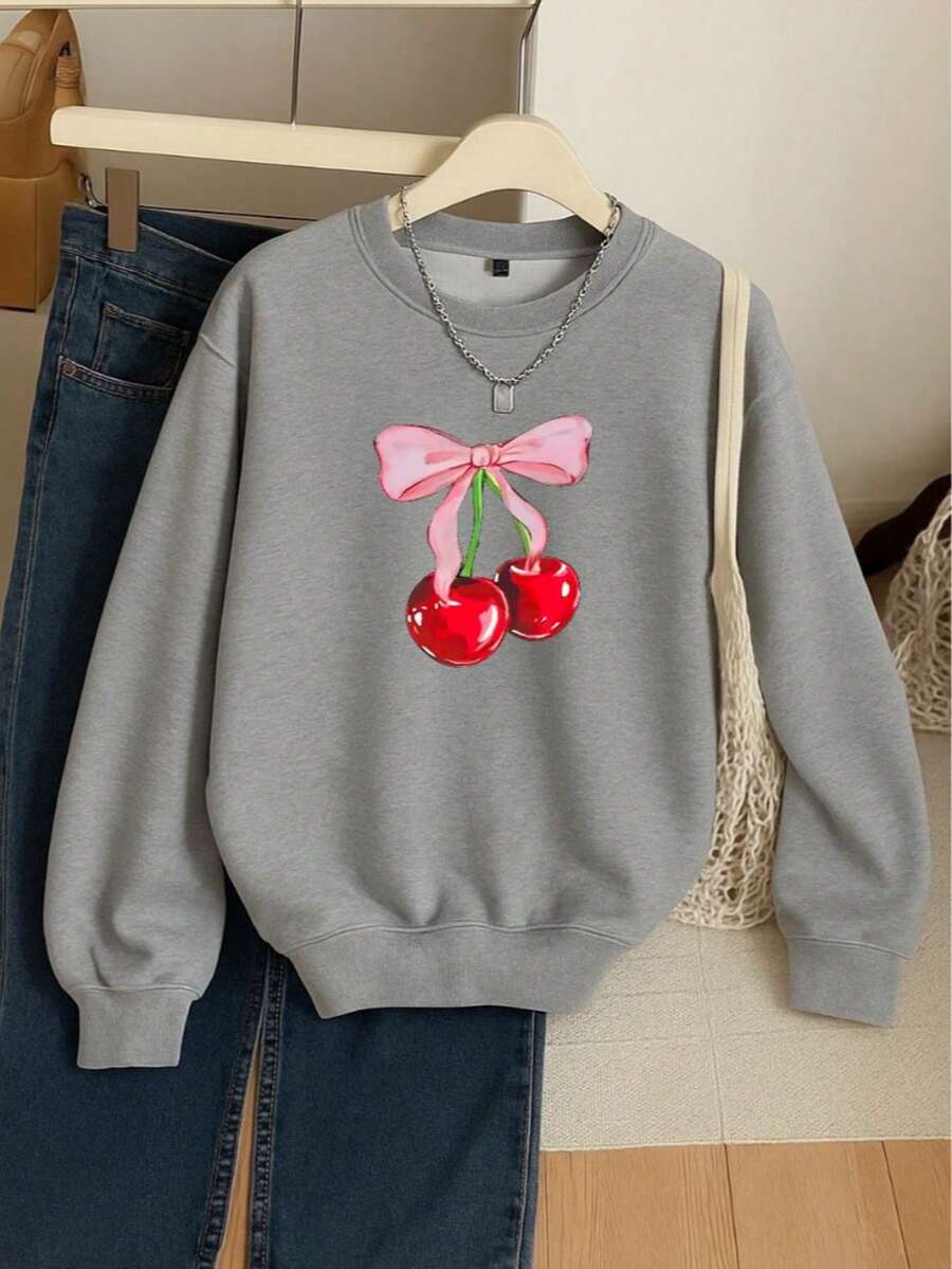 Sudadera de manga larga con cuello redondo y puños ajustados, estilo cárdigan. Ideal para looks casuales o de entretiempo. - Gris - Ver 1