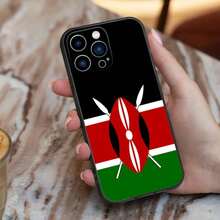 Custodia per telefono con bandiera del Kenya compatibile con 16, 15, 14, 13, 12, 11, Pro, X, XS, Max, XR, Plus, Mini, in morbida silicone nera antiurto TPU, compatibile con 17, 17 Pro, 17 Pro Max - Z7 - Visualizzare 5