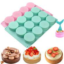 2-Piece Pink And Green Silicone Cake Baking Mold Set - 12-Hole Mold For Halloween, Christmas, Birthday Desserts, Cakes, Chocolates And DIY Crafts - 粉紅色和綠色 - 查看 4