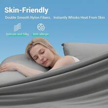 Manta refrescante Luxear-Chill® 3.0 Q-0.5+, Manta Fría Doble Cara Nylon% Sudores Nocturnos, Cobija Enfriadora Verano, Manta de Enfriamiento Fresca Uso en Cama/Sofá/Viajes 200x220 - gris - Ver 6