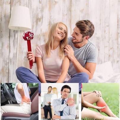 Lymphatic Drainage Tool-Cellulite Massage Tool Back Pain Massage Hammer Manual Back Massagers Lymphatic Drainage Hammer 2PCS(The Color Of The Printed Fabric Is Random)