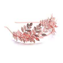 Chargances Goddess Headband Costume Leaf Branch Hair Band Crown Bridal Wedding Headpiece Bohemia Hairpiece For Women{"Color_name":"RoseGold"} - rosegold - 查看 3