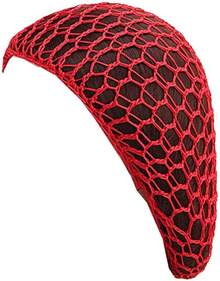 Women Soft Rayon Snood Hat Hair Net Crocheted Hair Net Mix Colorshalloween - Fw-12-紅色 - 查看 12