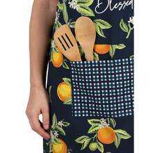 Mainstays Chef Kitchen Apron - 4-Pack, 28" X 32" Lemon Cotton Bib Apron With Pockets, Navy, For Cooking, Baking, Gardening