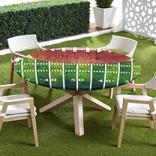 Water-Resistant Round Tablecloth With Elastic Edge For 40-44" Tables - Gift-american Football - View 2