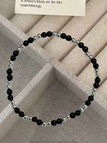 Bracelet en perles d'agate rouge en argent sterling 925, doux et polyvalent, léger et minimaliste. Le rouge rehausse l'élégance. Excellent cadeau pour les amis