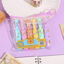 6 Stück Glitzer Textmarker, fluoreszierende Getränkeflasche Stifte, Graffiti Stifte, Memo Marker Textmarker, Malfarben, Party Geschenke, Geburtstags Geschenke, flüssige Quicksand fluoreszierende Stifte, süße Mini Textmarker, Unterstreichungsstifte, Markierstifte, Kritzelstifte