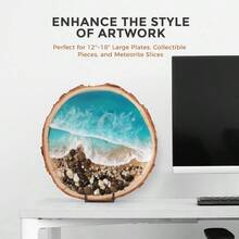 TRLIFE 8 Inch Large Plate Stands For Display Plate Holder Display Stand + Metal Frame Holder Stand For Picture Decorative Plate Platter Book Photo Easel 2 Pack - Black - View 5