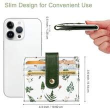 Small Wallets For Women Slim Minimalist For Bifold Credit Card Holder For Pocket Or Purse, Plants{"Color_name":"Plants"} - Multicolor21 - View 7