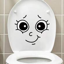 4pcs/Set Cartoon Face Stickers, Self-Adhesive, Suitable For Plastic Surfaces, Removable, Home Decor, Applicable To Trash Cans, Walls, Bathrooms, Refrigerators, Smooth Surface, Fun Themed Decor, Cover Wall Imperfections