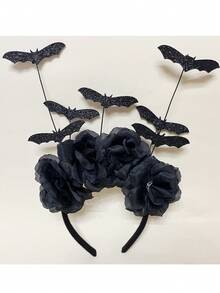 [Halloween Witch Hat Headband] 1pc Halloween Witch Hat Headband - Gothic Bat Hair Clip With Black Fake Flowers, Dark Cosplay Accessory For Women Perfect For Halloween & Gothic Fashion, Halloween Hair,Fall,Hair,Hair Accessories,Accessories,Hair Accessories For Women,Travel,Hair Accessories,Accessories Women,Hair Accessory,Hair Accessories Women,Hair Tools,Hair Stuff,Stuff,Beauty Accessories,Gifts,Travel,Gifts For Women,Hair Stuff,Stocking Stuffers