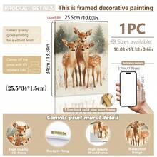 1 Peça Pintura de Rena Rudolph de Natal, Cervo de Natal Caprichoso, Arte de Parede de Natal com Nariz Vermelho, Pôster Vintage Atmosférico de Rudolph, Arte Rústica, Arte em Tela, Pôsteres para Quarto, Decoração Doméstica, Decoração de Quarto Estética, Itens de Decoração de Quarto. Moldura Opcional