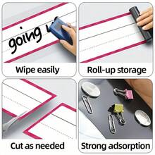 16 件磁性 4 行 3 格黑板贴纸，可重复使用可擦除英语书写白板贴纸，教师课堂学习工具，强磁底部，趣味设计，冰箱贴，彩色语言教学