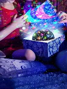 1pc 7-Color Starry Sky Projection Lamp, USB Powered, Suitable For Home, Living Room, Holiday Atmosphere, Party, Bedroom, Room Decor, Outdoor Christmas Lighting, Christmas, Christmas Decorations, Light, LED Lamp, Room Decor, Bedroom, Christmas Decorations, Night Light - Colorful Starry Sky Projection Light - View 7