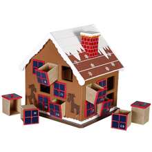 Bakaji Wooden Christmas Advent Calendar With 24 Numbered Drawers For Surprise Decorations Christmas Ornaments Home (Christmas House) - Red - View 5