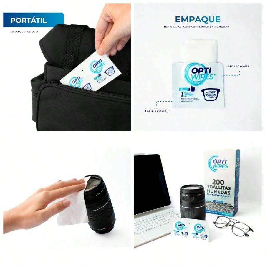 200 Toallitas hmedas individuales para lentes - inicial - Ver 1