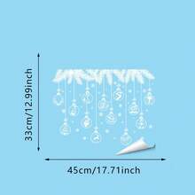 1/3/5件組聖誕球窗戶裝飾靜電玻璃貼紙，可移除PVC可重複使用窗貼，聖誕快樂居家房間窗戶裝飾，免膠靜電貼紙 - 彩色 - 查看 6
