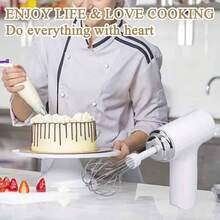 Cordless Electric Hand Mixer| 3-Speed Rechargeable Whisk With 2 Detachable Heads, Compact Baking Tool For Thin Batter / Eggs / Cookies| Ideal For Tiny Kitchen / RV / Camping (Macaron Purple & White) - 馬卡龍白 - 查看 9