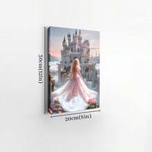 1pc Solid Wood Frame Fairy Princess Castle Art, Light Pink Gothic Theme Canvas Posters & Prints, Large Canvas Wall Art, 2D Flat, Easy Hang Tabletop Or Wall Display, For Halloween, ChristmasGifts, Bedroom, Living Room, Decoration Ready To Hang - 彩色 - 查看 6