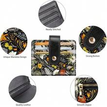 Small Wallets For Women Slim Minimalistfor Bifold Credit Card Holder For Pocket Or Purse, Dried Flowers{"Color_name":"DriedFlowers"} - 多色3 - 查看 8
