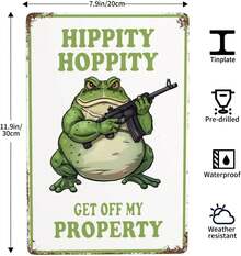 Frog Room Sign Cool Stuff For Your Room Signs For Bedroom Metal Tin Signs No Trespassing Cool Funny Stuff For Boys Weird Stuff Hippity Hoppity Get Of My Property Sign 8 X 12 Inches - 8x12 inch - Xem 9