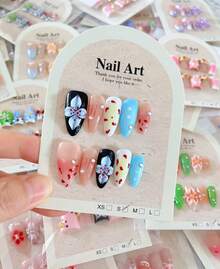 24 Pieces/Random Delivery - High-End Salon-Grade Press-On Nails - Short Square Full-Coverage False Nails, Solid Color Nails, Almond-Shaped Press-On Nails, Coffin-Shaped Nails, Oval Nails. Various Nails, Press-On Nails, Nail Art Supplies, Suitable Women And Girls Who Love Beauty, Improve Themselves, And Be Good To Themselves/Manicure (Random Delivery);