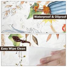 Water-Resistant Round Tablecloth With Elastic Edge For 40-44" Tables - Autumn-thanksgiving - View 5
