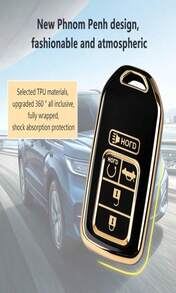 Car Key Fob Cover Compatible With Honda Accord Civic CRV,Soft TPU Key Fob Case With 5 Buttons,Car Essentials KKey Fob Protector (White) - ColorA - 查看 6