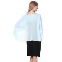 Baoqiya Women's Capelet Shawls And Wraps For Evening Dresses Soft Bridesmaid Shawl Chiffon Cape Wedding Cover Up{"Color_name":"SkyBlue"} - 天藍 - 查看 6