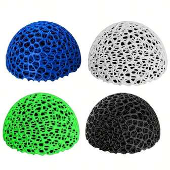 2 Stücke/4 Stücke Cut Out Mini Fisch Kugel Versteck, schwarze Kunststoff-Vermeidungsschale, keramischer Waben Fisch Garnelen Kristall Zuchtbecken Dekoration