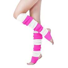 V28 Long Leg Warmer, Women's Men 80s Party Ribbed Knit Dance Sports{"Color_name":"Hole71-Mix2g"} - Multicolor12 - View 1