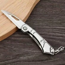 Stainless Steel Folding Knife Emergency Camping Trail High Resistance Fishing Hiking BW7330 - 銀色 - 查看 7