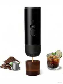 2025 New Intelligent Dual Temperature Coffee Maker, With Digital Display, 2.71 Oz Water Tank Capacity, 5.07 Oz Cup Capacity, Equipped With 3 Pcs 2600mAh Batteries, USB Charging, ABS Material, Fast Heating And Electric Heating Espresso, Ideal For Travel And Office, Can Be Used As A Travel Coffee Cup, Also A Fashionable Coffee Maker. - Italian 3-in-1 - View 17