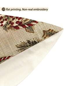 1 pieza Camino de mesa con estampado de hombre de jengibre tipo bordado en 2D, decoración de árbol de Navidad, 1 pieza Camino de mesa, 4 piezas Individuales, 1 pieza Funda de cojín, 3 productos disponibles, decoración del hogar de temporada para invierno, Navidad, fiesta interior/exterior, decoración de habitación navideña, suministros para fiesta de Navidad - Multicolor - Ver 9