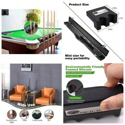 Pool Cue Holder, 4 - Cue Portable Pool Stick Holder Table, Weighted Durable Billiard Cue Holder, Stick Holder Pool Cues, Pool Cue Holder Claw