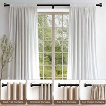 Barra de Cortina ajustables 91 a 220cm, Cortineros para ventanas, Barras de Cortina para Ventanas, Juego de Barras de Cortina con Soportes y Tapas Decorativas, Facil de instalar 36 - 88 - 36-88" - Ver 6